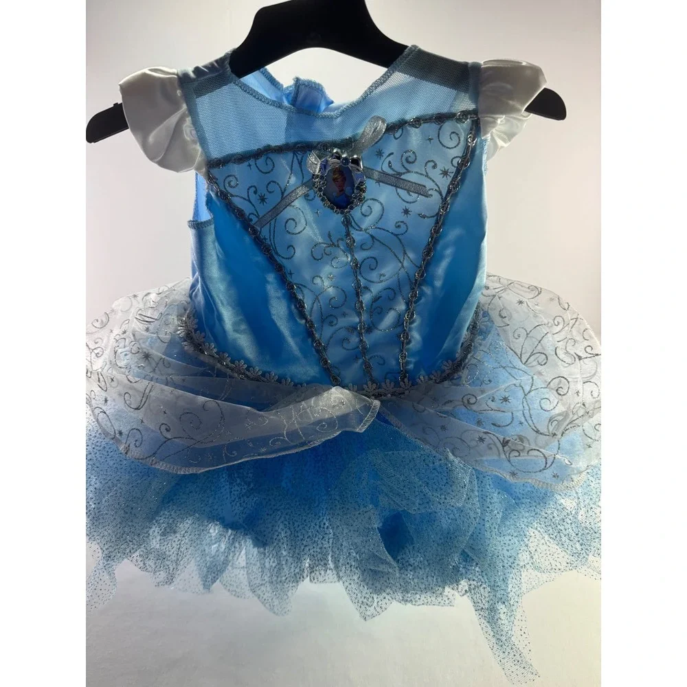 Disney Dress Baby 6-12M Blue Cinderella Princess Costume Glitter Tulle Top XL